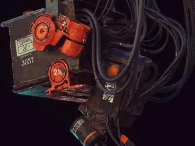 Cyberpunk Hacker Terminal V1 Low-poly 3D model