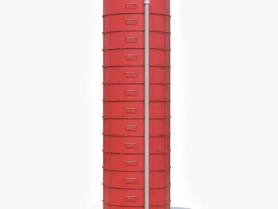 Red Farm Silo PBR Low-poly 3D model