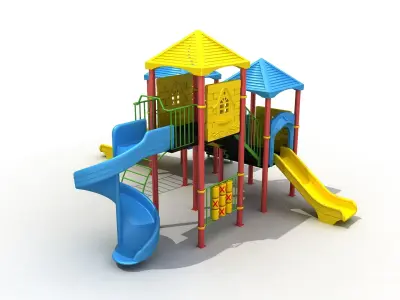  3D Metal Child Playpen 035 3D model