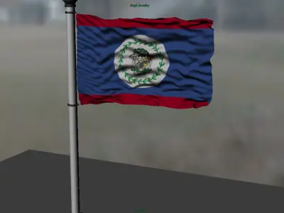 Belize Flag 3D model