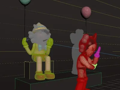 KAWS TOYS  Astroboy  Pinocchio  BFF 3D model