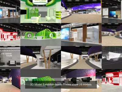 3D Model Exhibition booth Trades show 3D Model Pack