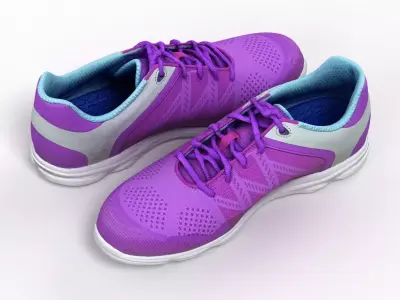 Purple Sports Shoes 3D model