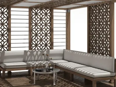 Gazebo outdoor furniture set  3D model