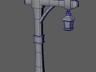 Lamppost Stylized 3D Model Low-poly 3D model