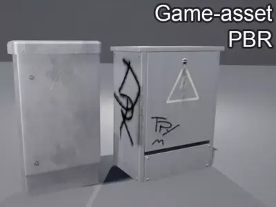 Two Electric boxes Low-poly 3D model