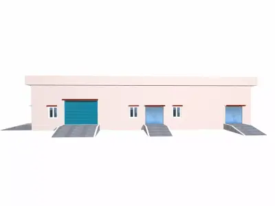 Industrial Building Low-poly 3D model