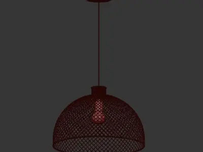 Saito satto bamboo pendant light 3D model