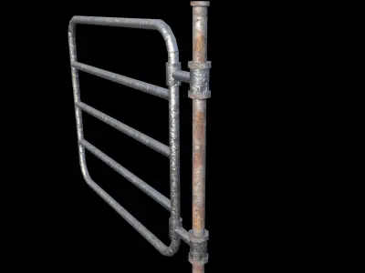 Barrier Gate - PBR - Metal Textured Low-poly 3D model