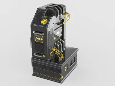 Sci-Fi Generator GEN02 Low-poly 3D model