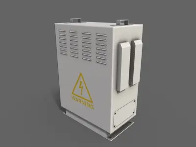 PBR Electric Box White V3 Low-poly 3D model