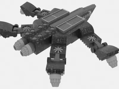 Zenit-S Spaceship  Low-poly 3D model