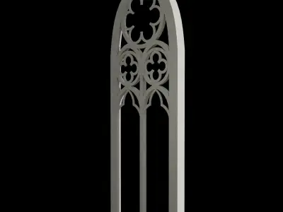 Gothic window 4k PBR low-poly Low-poly 3D model