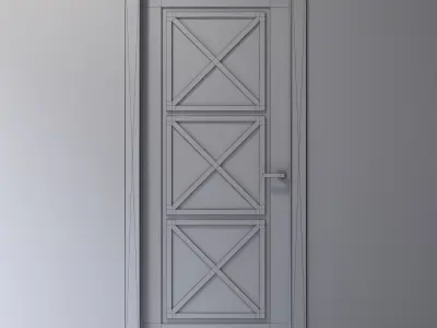Mirrored interior door in classic style 3D model