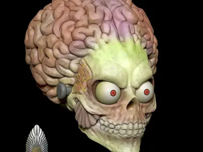 Mars Attacks Alien Mask 3D DIGITAL DOWNLOAD 3D print model