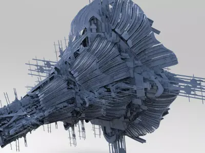 Sci-fi Opera House Ship 2  3D model