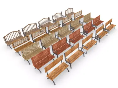 Kursi Taman Modular Outdoor Garden Chair Set 3D model