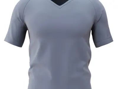 Mens gray and red t-shirt 3D model