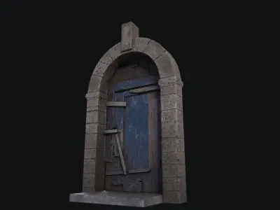 Door Ruined Low-poly 3D model