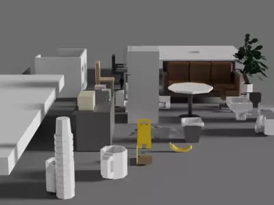 Office Low-Poly Pack Low-poly 3D model