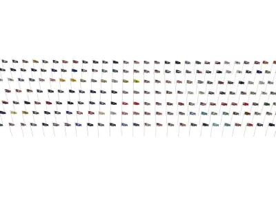 112 USA Flags - State Flags - Old Flags - Political Flags Low-poly 3D model