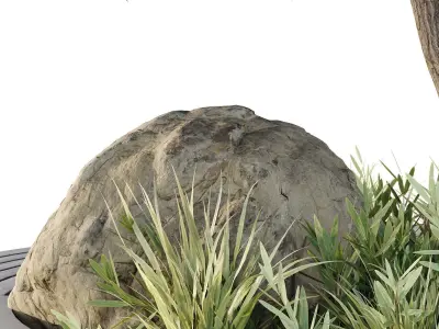 HQ Urban environment set of green plant benches 08 Free 3D model