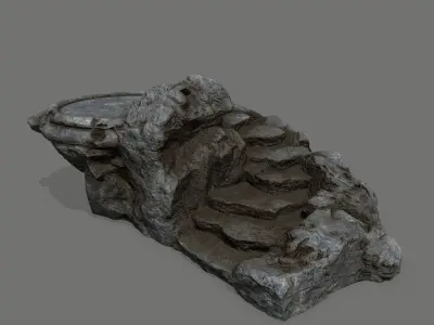 Ladder 3 tree stump Low-poly 3D model