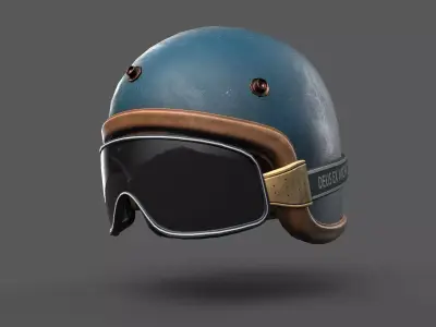 Helmet scifi bike  Low-poly 3D model