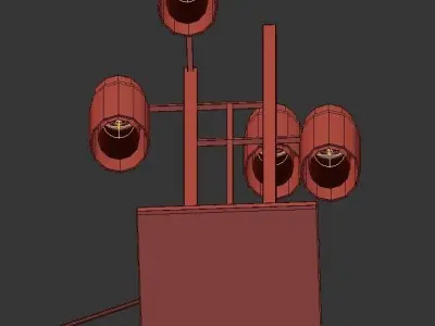 OSMAN 4 floor lamp with four glass shades 3D model