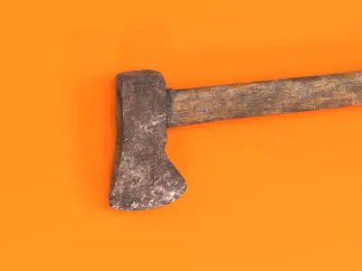 Old ax design Low-poly 3D model