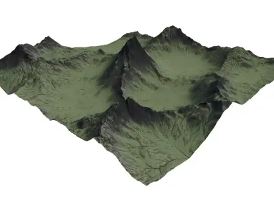 Mountain Landscape Low-poly 3D model