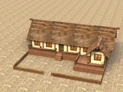 Medieval house sixteen 14 Low-poly 3D model