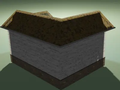 Old abandoned house Low-poly 3D model