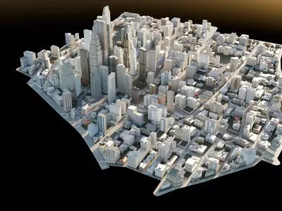 Modular Big City Low-poly 3D model