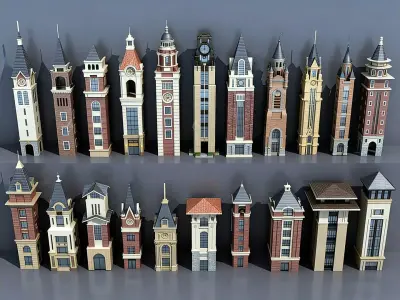 European-style Clock Tower 3D model
