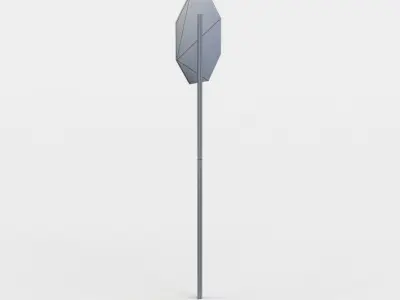 Stop sign Low-poly 3D model 5