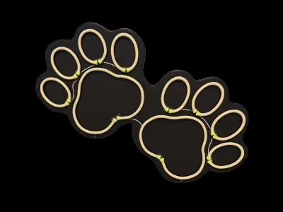 Dog Paw Neon Sign 3D model