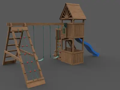 PBR Playground Jungle Gym 10 Low-poly 3D model