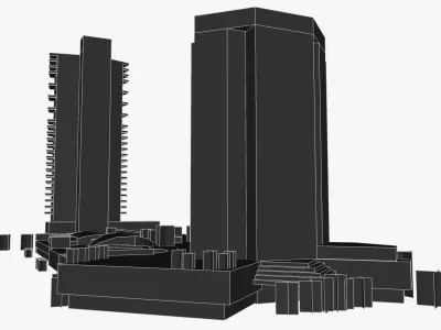 Air On Broadbeach and Sofitel Gold Coast Low-poly 3D model