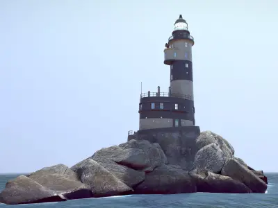 Lighthouse Aniva WithLods Low-poly 3D model