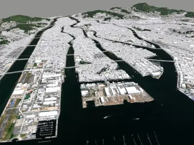 Cityscape Hiroshima Japan 3D model