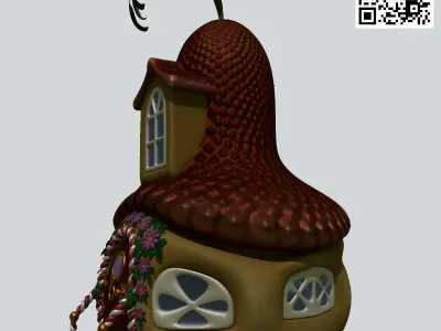 Fairy home pumpkin fantasy series Low-poly 3D model