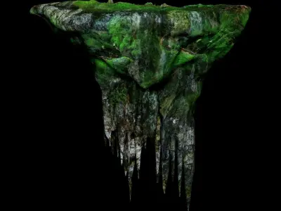 Flying Island Read Art  Low-poly 3D model