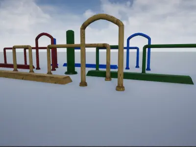 Parking and Street Obstacles - Bumps  Low-poly 3D model