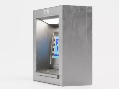 ATM Machine - Wall Mount Bank Terminal Low-poly 3D model
