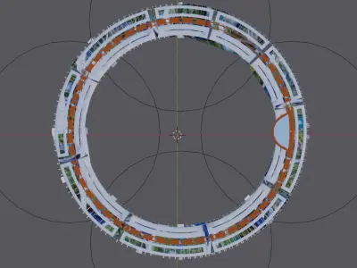 Dubai Ring Tower Low-poly 3D model