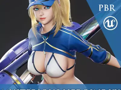 Mysterious Heroine XX - Game Ready Low-poly 3D model