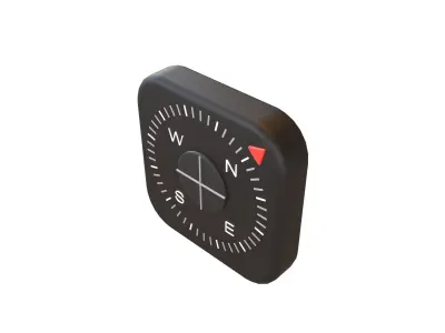 IOS Compass Icon v1 001 Low-poly 3D model