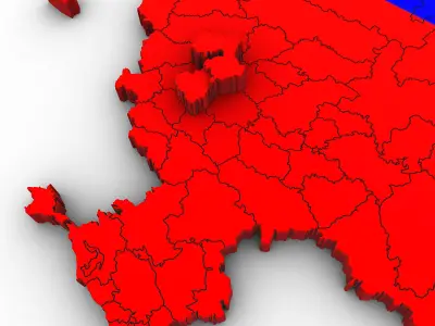 3d Political Map of Russia 3D model