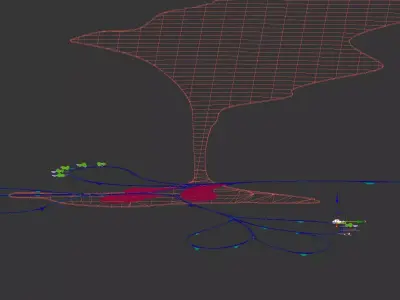 Futuristic Island Resort Masterplan with Water Villas 3D model